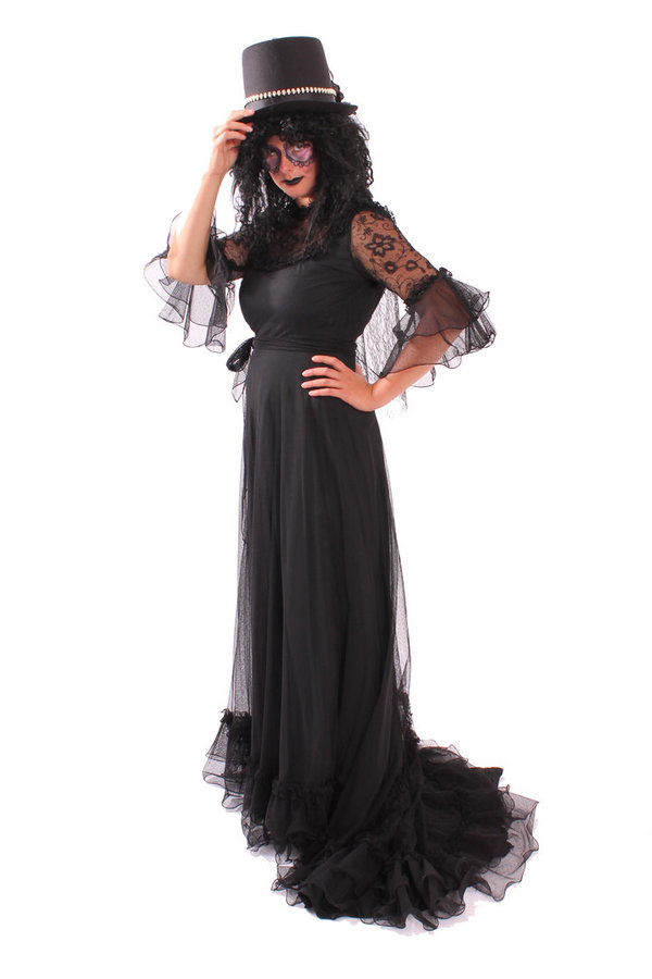Fantasy jurk met sleep zwart - special - huren