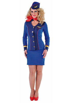 Stewardess sexy blauw - huren