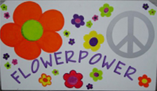 Decoratie Flower Power decorstuk - huren