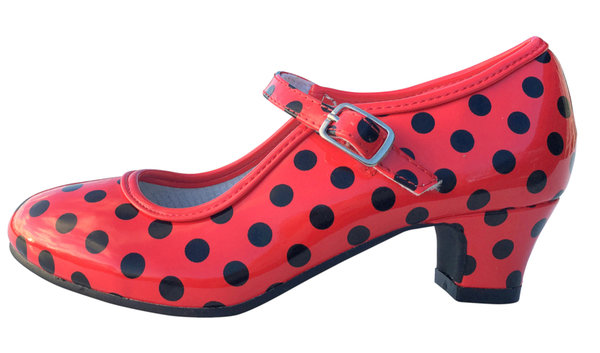Spaanse schoenen rood met stip kind - huren